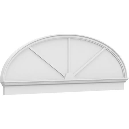 Ekena Millwork Elliptical 3 Spoke Architectural Grade PVC Combination Pediment, 80"W x 26-7/8"H x 2-3/4"P PEDPC080X270ELL03